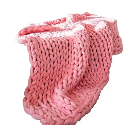 6cm Fashion Hand Wool Knitted Blanket Thick Yarn Merino Wool Blanket