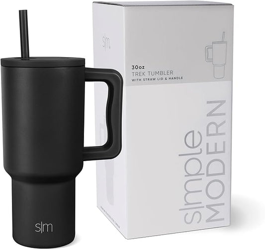 Simple Modern 30 oz Tumbler with Handle and Straw Lid | Insulated Cup Reusable Stainless Steel Water Bottle Travel Mug Cupholder