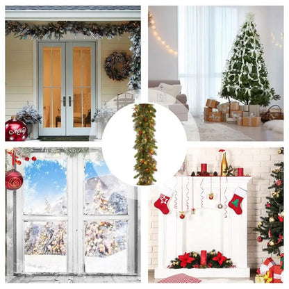 1.8M DIY Christmas Garland Outdoor Artificial Pine Garland Thick Battery