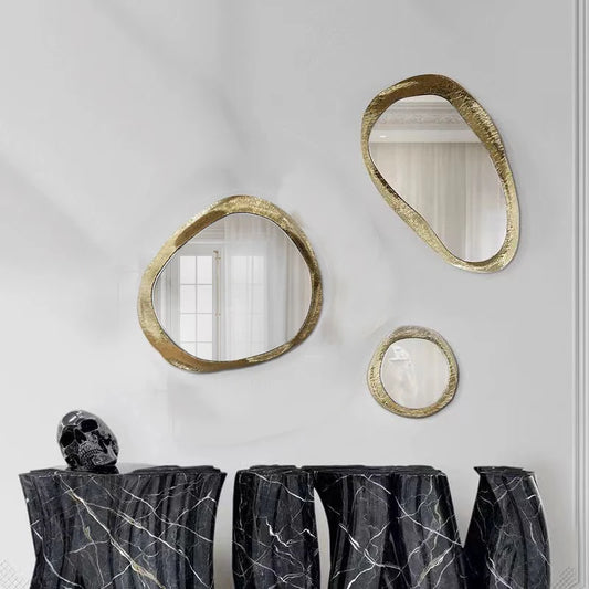 3 Piece Easy to Install Modern Indoor Decorative Gold Black Wall Mirrors