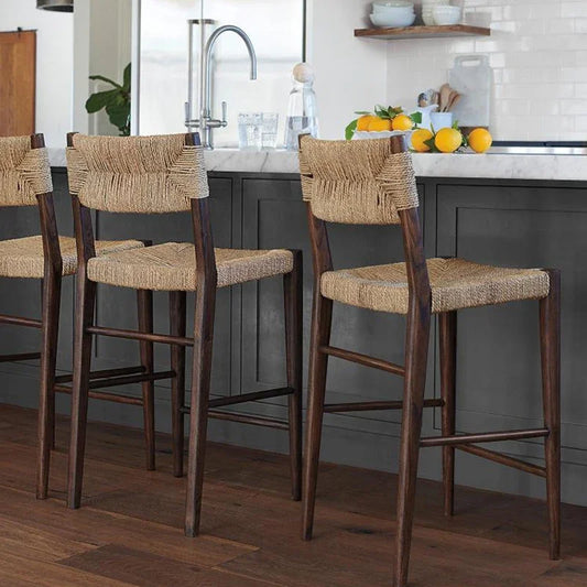 Nordic Solid Wood Bar Chairs Light Luxury Bar Front Chairs